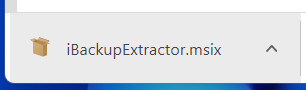 ブラウザからiBackup Extractorインストーラを起動します。